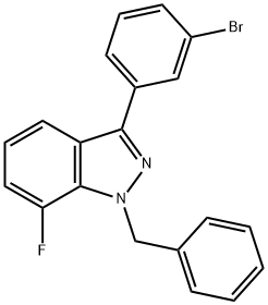 1-Benzyl-7-fluoro-3-(3-bromophenyl)-1H-indazole Structure
