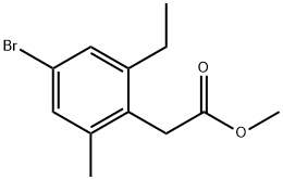 (4-Bromo-2-ethyl-6-methyl-phenyl)-acetic acid methyl ester Structure