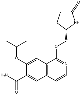 (S)-7-isopropoxy-1-((5-oxopyrrolidin-2-yl)methoxy)isoquinoline-6-carboxamide Structure