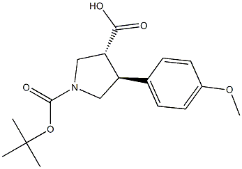 (3R,4S)-1-BOC-4-(4-METHOXYPHENYL)PYRROLIDINE-3-CARBOXYLIC ACID 구조식 이미지