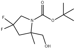 TERT-BUTYL 4,4-DIFLUORO-2-(HYDROXYMETHYL)-2-METHYLPYRROLIDINE-1-CARBOXYLATE 구조식 이미지