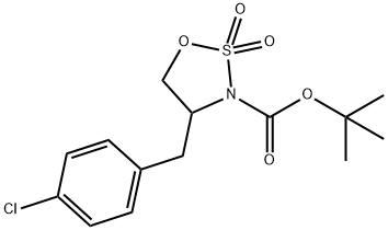 tert-butyl 4-(4-chlorobenzyl)-1,2,3-oxathiazolidine-3-carboxylate 2,2-dioxide 구조식 이미지