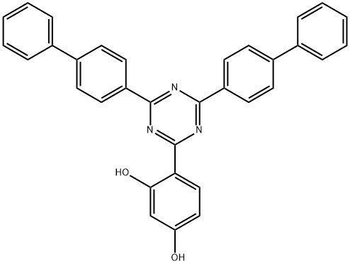 1,3-Benzenediol, 4-[4,6-bis([1,1'-biphenyl]-4-yl)-1,3,5-triazin-2-yl]- Structure