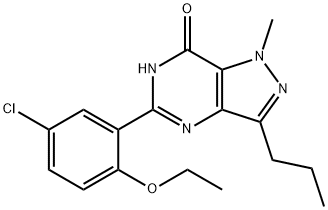 7H-Pyrazolo[4,3-d]pyrimidin-7-one, 5-(5-chloro-2-ethoxyphenyl)-1,6-dihydro-1-methyl-3-propyl- Structure