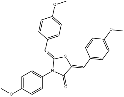 (Z)-5-((Z)-4-methoxybenzylidene)-3-(4-methoxyphenyl)-2-((4-methoxyphenyl)imino)thiazolidin-4-one Structure