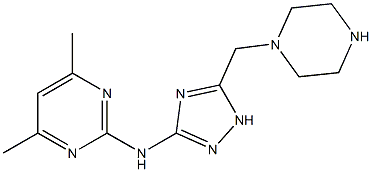 4,6-dimethyl-N-[5-(piperazin-1-ylmethyl)-1H-1,2,4-triazol-3-yl]pyrimidin-2-amine Structure