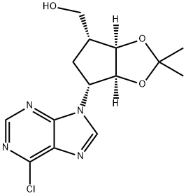 ((3aR,4R,6R,6aS)-6-(4-chloro-7H-pyrrolo[2,3-d]pyrimidin-7-yl)-2,2-dimethyl-tetrahydro-3aH-cyclopenta[d][1,3]dioxol-4-yl)methanol Structure