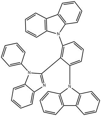 9,9'-(2-(1-phenyl-1H-benzo[d]imidazol-2-yl)-1,3-phenylene)bis(9H-carbazole) 구조식 이미지