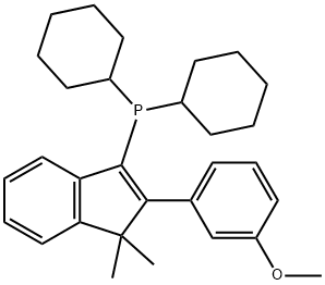 dicyclohexyl[2-(3-methoxyphenyl)-1,1-dimethyl-1H-inden-3-yl]Phosphine 구조식 이미지
