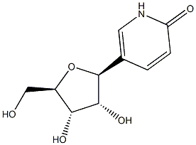 2(1H)-Pyridinone, 5-b-D-ribofuranosyl- 5-((2S,3R,4S,5R)-3,4-dihydroxy-5-(hydroxymethyl)tetrahydrofuran-2-yl)pyridin-2(1H)-one Structure