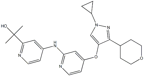 1898283-02-7 2-(4-((4-((1-cyclopropyl-3-(tetrahydro-2H-pyran-4-yl)-1H-pyrazol-4-yl)oxy)pyridin-2-yl)amino)pyridin-2-yl)propan-2-ol