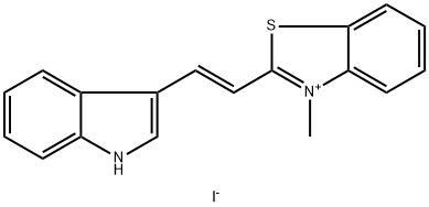 (E)-2-(2-(1H-indol-3-yl)vinyl)-3-methylbenzo[d]thiazol-3-ium iodide Structure