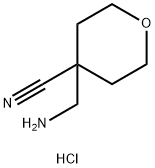 4-(aminomethyl)tetrahydro-2H-pyran-4-carbonitrile hydrochloride Structure