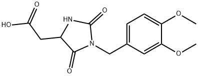 2-{1-[(3,4-dimethoxyphenyl)methyl]-2,5-dioxoimidazolidin-4-yl}acetic acid Structure