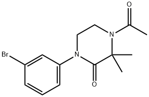 4-acetyl-1-(3-bromophenyl)-3,3-dimethylpiperazin-2-one Structure