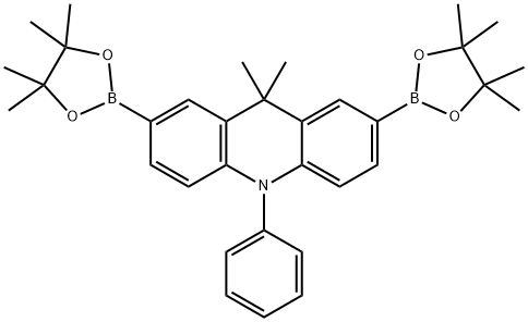 9,10-dihydro-9,9-dimethyl-10-phenyl-2,7-bis(4,4,5,5,-tetramethyl-1,3,2-dioxaborolan-2-yl)acridine 구조식 이미지