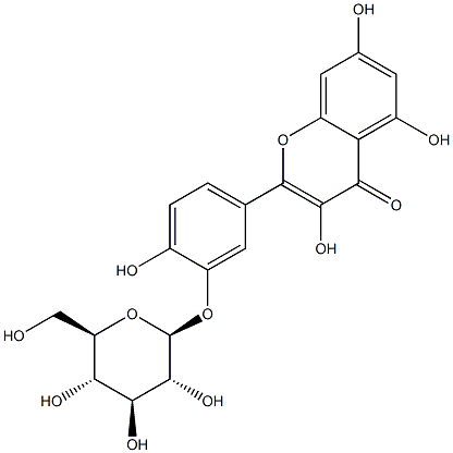 4H-1-Benzopyran-4-one, 2-(3-(beta-D-glucopyranosyloxy)-4-hydroxyphenyl)-3,5,7-trihydroxy- Structure