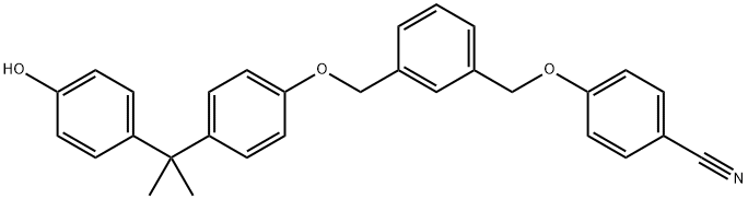 4-(3-(4-[1-(4-HYDROXY-PHENYL)-1-METHYL-ETHYL]-PHENOXYMETHYL)-BENZYLOXY)-BENZONITRILE Structure