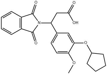 3-(3-(cyclopentyloxy)-4-methoxyphenyl)-3-(1,3-dioxoisoindolin-2-yl)propanoic acid Structure