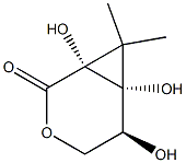 (1R,2S,6R)-1,2,6-trihydroxy-7,7-dimethyl-4-oxabicyclo[4.1.0]heptan-5-one Structure