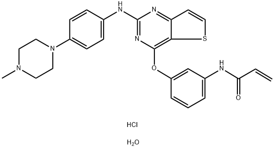 N-(3-((2-((4-(4-methylpiperazin-1-yl)phenyl)amino)thieno[3,2-d]pyrimidin-4-yl)oxy)phenyl)acrylamide 구조식 이미지