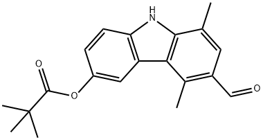 6-formyl-5,8-dimethyl-9H-carbazol-3-yl pivalate 구조식 이미지