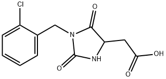 2-{1-[(2-Chlorophenyl)methyl]-2,5-dioxoimidazolidin-4-yl}acetic acid Structure