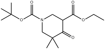 1-TERT-BUTYL 3-ETHYL 5,5-DIMETHYL-4-OXOPIPERIDINE-1,3-DICARBOXYLATE 구조식 이미지