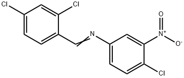 (4-chloro-3-nitrophenyl)(2,4-dichlorobenzylidene)amine Structure