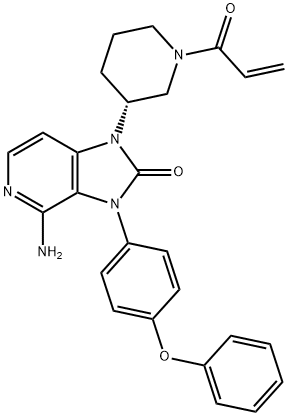 (R)-1-(1-acryloylpiperidin-3-yl)-4-amino-3-(4-phenoxyphenyl)-1H-imidazo[4,5-c]pyridin-2(3H)-one Structure