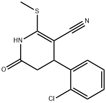 4-(2-chlorophenyl)-2-(methylthio)-6-oxo-1,4,5,6-tetrahydropyridine-3-carbonitrile 구조식 이미지