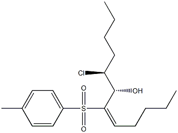 7-Dodecen-6-ol, 5-chloro-7-[(4-methylphenyl)sulfonyl]-, (5S,6R,7E)- Structure