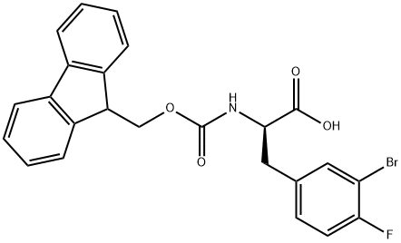 N-Fmoc-3-bromo-4-fluoro-D-phenylalanine Structure