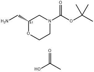 (R)-tert-Butyl 2-(aminomethyl)morpholine-4-carboxylate acetate Structure