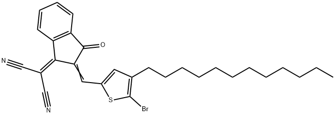 2-(2-((5-bromo-4-dodecylthiophen-2-yl)methylene)-3-oxo-2,3-dihydro-1H-inden-1-ylidene)malononitrile 구조식 이미지