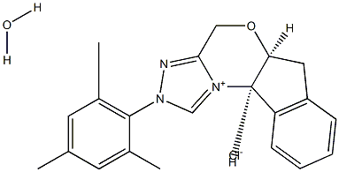 (-)-(5aS,10bR)-5a,10b-Dihydro-2-(2,4,6-trimethylphenyl)-4H,6H-indeno[2,1-b][1,2,4]triazolo[4,3-d][1,4]oxazinium ChlorideMonohydrate Structure