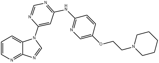 6-(1H-imidazo[4,5-b]pyridin-1-yl)-N-(5-(2-(piperidin-1-yl)ethoxy)pyridin-2-yl)pyrimidin-4-amine Structure