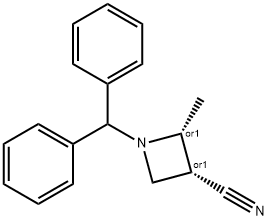 cis-1-(diphenylmethyl)-2-methylazetidine-3-carbonitrile 구조식 이미지