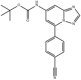 tert-butyl (5-(4-cyanophenyl)-[1,2,4]triazolo[1,5-a]pyridin-7-yl)carbamate Structure