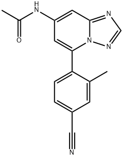 N-(5-(4-cyano-2-methylphenyl)-[1,2,4]triazolo[1,5-a]pyridin-7-yl)acetamide 구조식 이미지