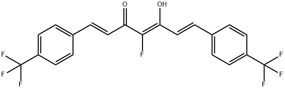 1,4,6-Heptatrien-3-one, 4-fluoro-5-hydroxy-1,7-bis[4-(trifluoromethyl)phenyl]-, (1E,4E,6E)- 구조식 이미지