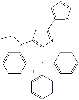 (5-(ethylthio)-2-(furan-2-yl)oxazol-4-yl)triphenylphosphonium iodide 구조식 이미지