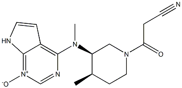 N-((3R,4R)-1-(2-cyanoacetyl)-4-methylpiperidin-3-yl)-N-methyl-7H-pyrrolo[2,3-d]pyrimidin-4-amine oxide 구조식 이미지