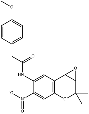 N-(2,2-dimethyl-5-nitro-2,7b-dihydro-1aH-oxireno[2,3-c]chromen-6-yl)-2-(4-methoxyphenyl)acetamide Structure