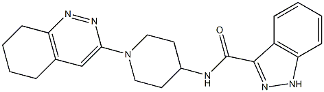 N-[1-(5,6,7,8-tetrahydrocinnolin-3-yl)piperidin-4-yl]-1H-indazole-3-carboxamide 구조식 이미지