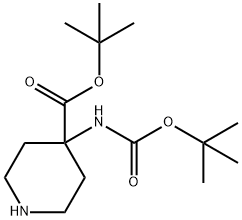 tert-butyl 4-{[(tert-butoxy)carbonyl]amino}piperidine-4-carboxylate Structure