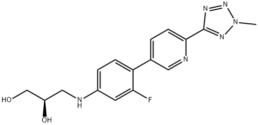 (R)-3-((3-fluoro-4-(6-(2-methyl-2H-tetrazol-5-yl)pyridin-3-yl) phenyl)amino)propane-1,2-diol Structure