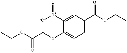 4-Ethoxycarbonylmethylsulfanyl-3-nitro-benzoic acid ethyl ester Structure