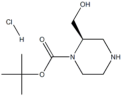 (R)-tert-Butyl 2-(hydroxymethyl)piperazine-1-carboxylate hydrochloride 구조식 이미지