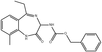 benzyl (5-ethyl-9-methyl-2-oxo-2,3-dihydro-1H-benzo[e][1,4]diazepin-3-yl)carbamate 구조식 이미지